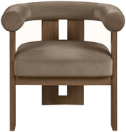 Arienzo Velvet Performance Fabric Upholstered Chair in Taupe - 33016Taupe