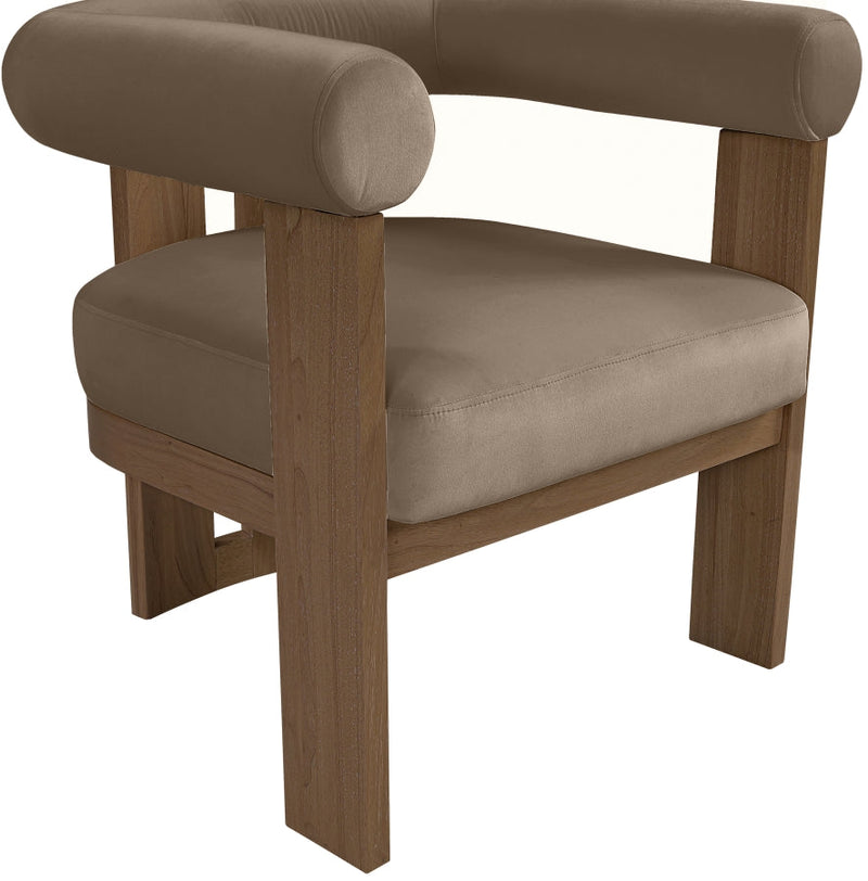 Arienzo Velvet Performance Fabric Upholstered Chair in Taupe - 33016Taupe
