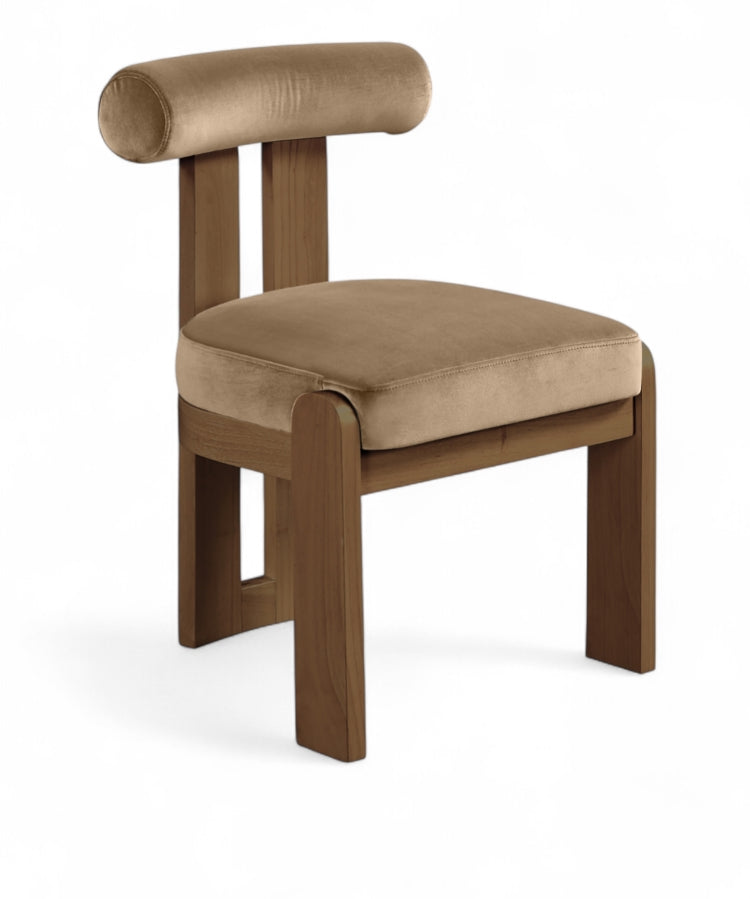 Arienzo Velvet Performance Fabric Upholstered Dining Chair in Beige, Set of 2 - 88023Beige-C