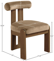 Arienzo Velvet Performance Fabric Upholstered Dining Chair in Beige, Set of 2 - 88023Beige-C