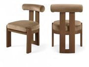 Arienzo Velvet Performance Fabric Upholstered Dining Chair in Beige, Set of 2 - 88023Beige-C