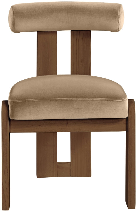 Arienzo Velvet Performance Fabric Upholstered Dining Chair in Beige, Set of 2 - 88023Beige-C
