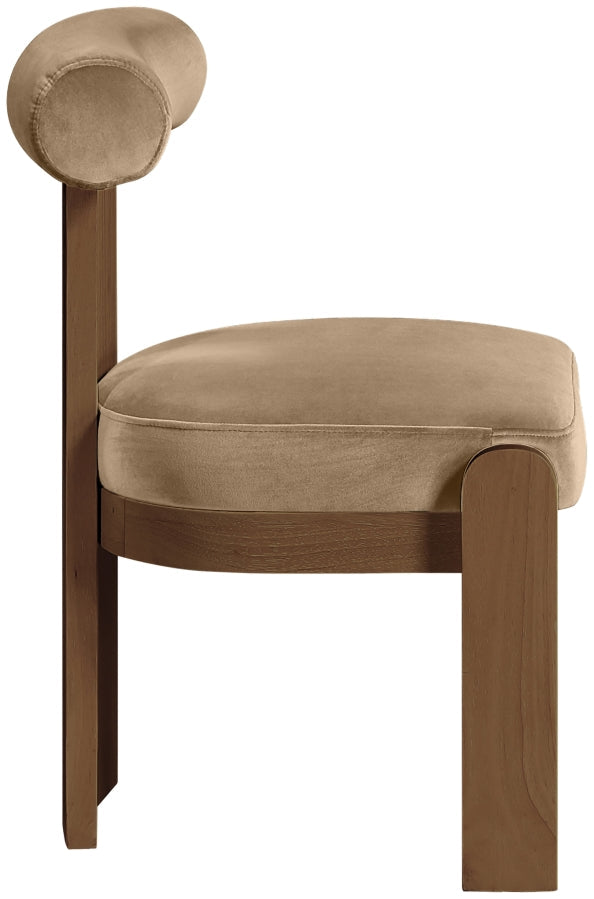 Arienzo Velvet Performance Fabric Upholstered Dining Chair in Beige, Set of 2 - 88023Beige-C