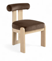Arienzo Velvet Performance Fabric Upholstered Dining Chair in Brown, Set of 2 - 88024Brown-C