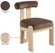 Arienzo Velvet Performance Fabric Upholstered Dining Chair in Brown, Set of 2 - 88024Brown-C