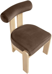 Arienzo Velvet Performance Fabric Upholstered Dining Chair in Brown, Set of 2 - 88024Brown-C