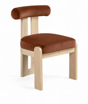 Arienzo Velvet Performance Fabric Upholstered Dining Chair in Cognac, Set of 2 - 88024Cognac-C
