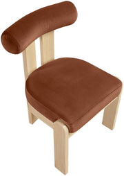 Arienzo Velvet Performance Fabric Upholstered Dining Chair in Cognac, Set of 2 - 88024Cognac-C