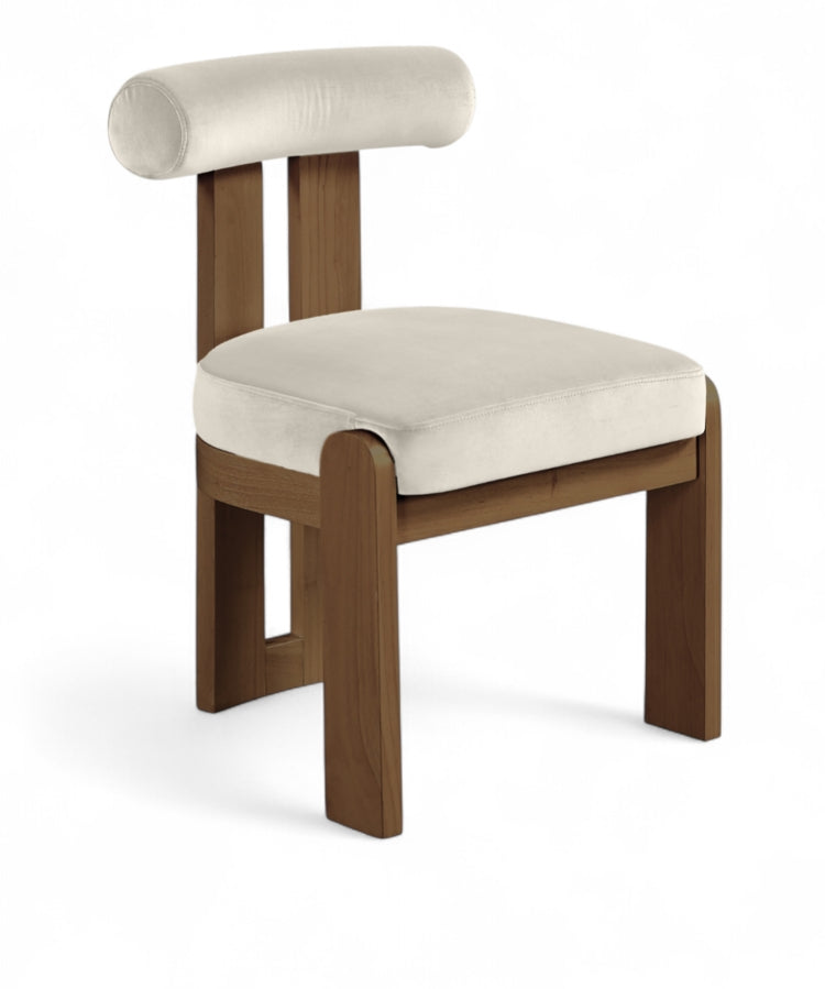 Arienzo Velvet Performance Fabric Upholstered Dining Chair in Cream, Set of 2 - 88023Cream-C