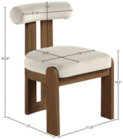 Arienzo Velvet Performance Fabric Upholstered Dining Chair in Cream, Set of 2 - 88023Cream-C
