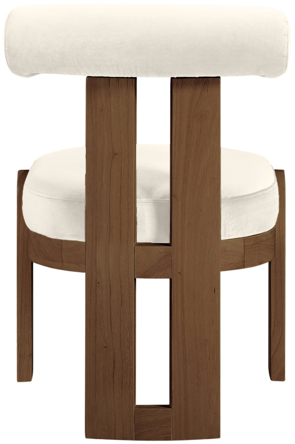 Arienzo Velvet Performance Fabric Upholstered Dining Chair in Cream, Set of 2 - 88023Cream-C