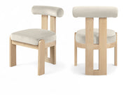 Arienzo Velvet Performance Fabric Upholstered Dining Chair in Cream, Set of 2 - 88024Cream-C