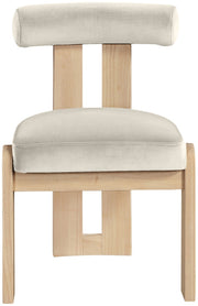 Arienzo Velvet Performance Fabric Upholstered Dining Chair in Cream, Set of 2 - 88024Cream-C