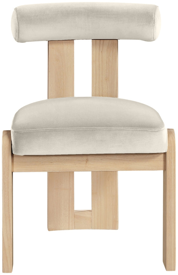 Arienzo Velvet Performance Fabric Upholstered Dining Chair in Cream, Set of 2 - 88024Cream-C