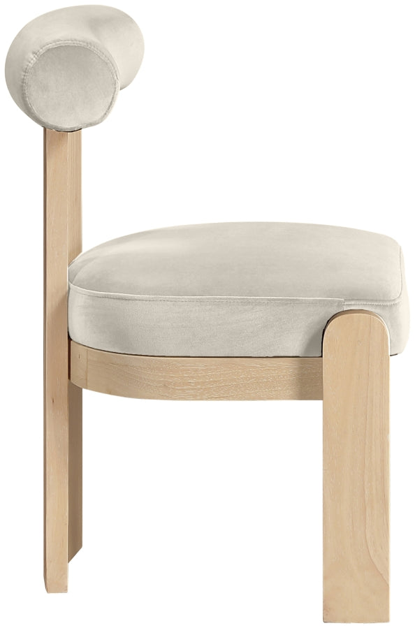 Arienzo Velvet Performance Fabric Upholstered Dining Chair in Cream, Set of 2 - 88024Cream-C