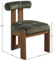 Arienzo Velvet Performance Fabric Upholstered Dining Chair in Green, Set of 2 - 88023Green-C