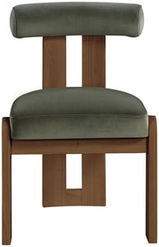 Arienzo Velvet Performance Fabric Upholstered Dining Chair in Green, Set of 2 - 88023Green-C