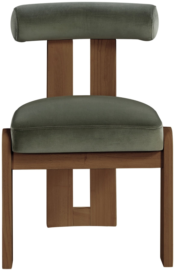 Arienzo Velvet Performance Fabric Upholstered Dining Chair in Green, Set of 2 - 88023Green-C