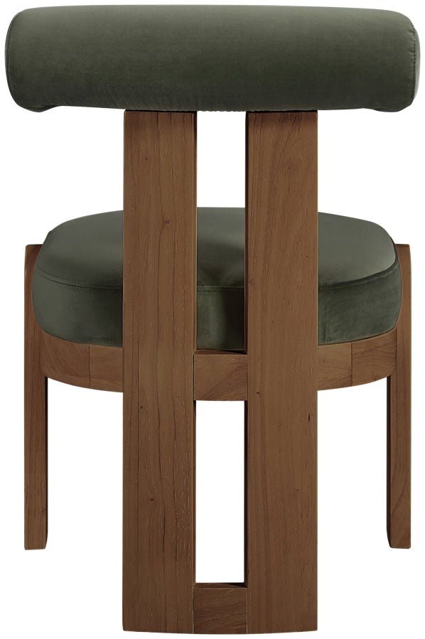 Arienzo Velvet Performance Fabric Upholstered Dining Chair in Green, Set of 2 - 88023Green-C