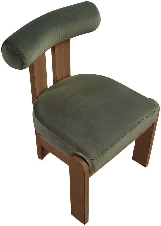 Arienzo Velvet Performance Fabric Upholstered Dining Chair in Green, Set of 2 - 88023Green-C