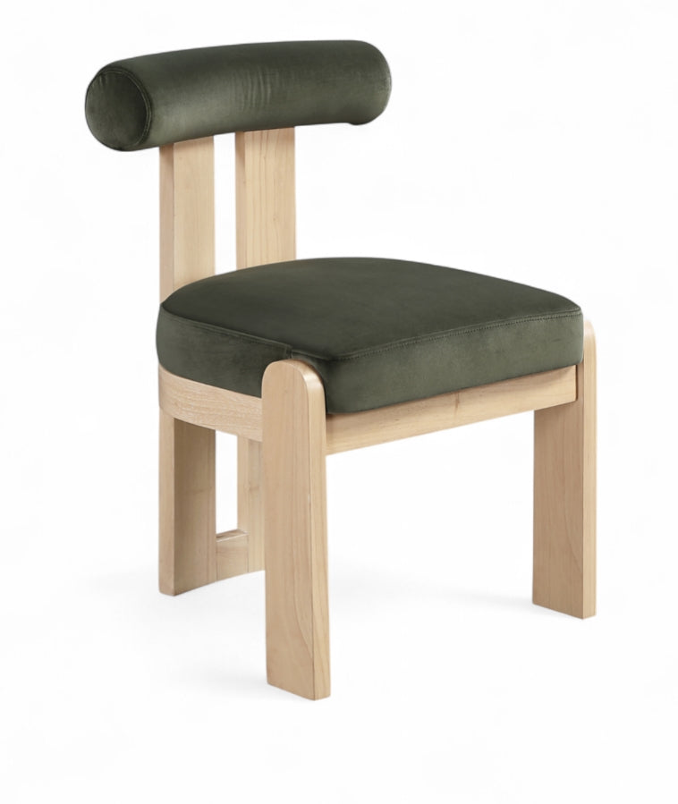 Arienzo Velvet Performance Fabric Upholstered Dining Chair in Green, Set of 2 - 88024Green-C