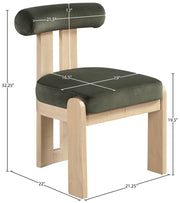 Arienzo Velvet Performance Fabric Upholstered Dining Chair in Green, Set of 2 - 88024Green-C
