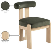 Arienzo Velvet Performance Fabric Upholstered Dining Chair in Green, Set of 2 - 88024Green-C