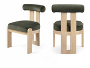 Arienzo Velvet Performance Fabric Upholstered Dining Chair in Green, Set of 2 - 88024Green-C