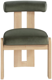 Arienzo Velvet Performance Fabric Upholstered Dining Chair in Green, Set of 2 - 88024Green-C