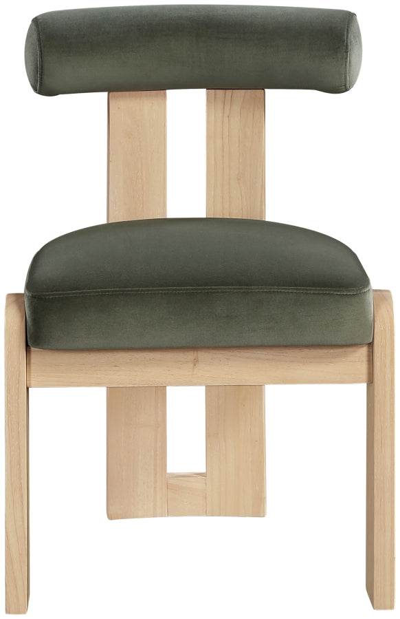 Arienzo Velvet Performance Fabric Upholstered Dining Chair in Green, Set of 2 - 88024Green-C