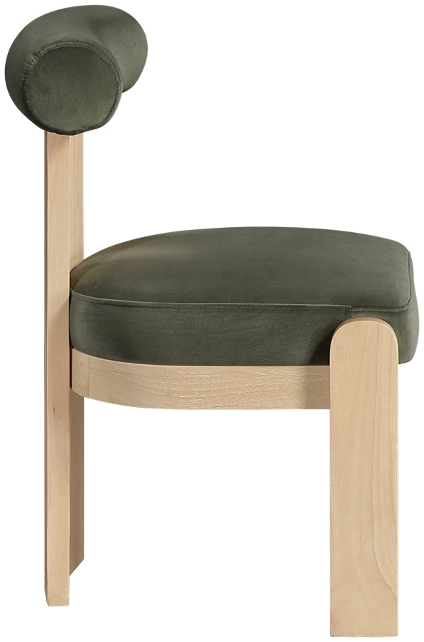 Arienzo Velvet Performance Fabric Upholstered Dining Chair in Green, Set of 2 - 88024Green-C