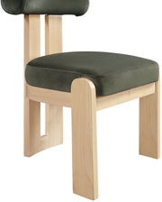 Arienzo Velvet Performance Fabric Upholstered Dining Chair in Green, Set of 2 - 88024Green-C