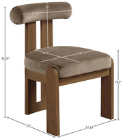 Arienzo Velvet Performance Fabric Upholstered Dining Chair in Taupe, Set of 2 - 88023Taupe-C