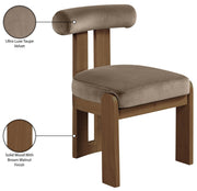 Arienzo Velvet Performance Fabric Upholstered Dining Chair in Taupe, Set of 2 - 88023Taupe-C