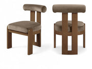 Arienzo Velvet Performance Fabric Upholstered Dining Chair in Taupe, Set of 2 - 88023Taupe-C