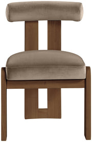 Arienzo Velvet Performance Fabric Upholstered Dining Chair in Taupe, Set of 2 - 88023Taupe-C