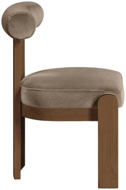Arienzo Velvet Performance Fabric Upholstered Dining Chair in Taupe, Set of 2 - 88023Taupe-C