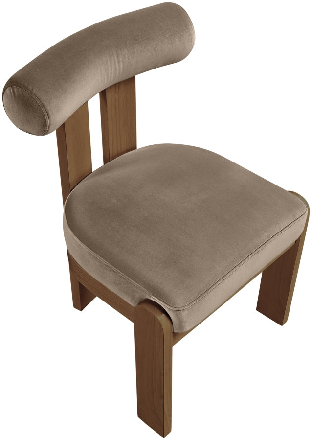 Arienzo Velvet Performance Fabric Upholstered Dining Chair in Taupe, Set of 2 - 88023Taupe-C