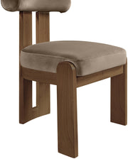 Arienzo Velvet Performance Fabric Upholstered Dining Chair in Taupe, Set of 2 - 88023Taupe-C