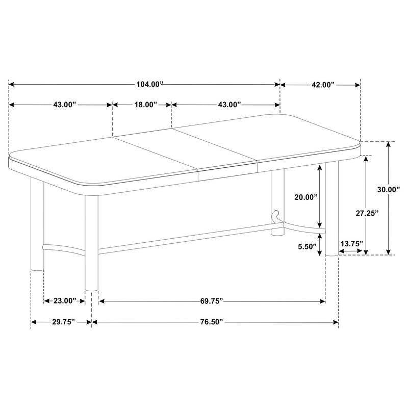 Arini 104-inch Extension Leaf Dining Table Sand Wash - 108931