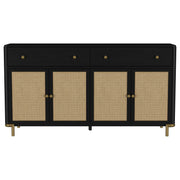 Arini 2-drawer Cane Door Dining Sideboard Server Black - 108935BLK