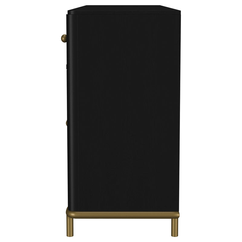 Arini 2-drawer Cane Door Dining Sideboard Server Black - 108935BLK