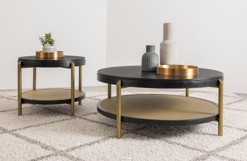 Arini 2-piece Round Coffee and End Table Set Black - 706198-S2