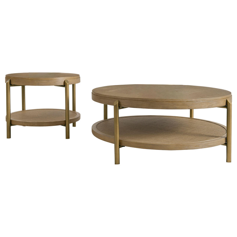 Arini 2-piece Round Coffee and End Table Set Sand Wash - 706188-S2