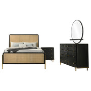 Arini 4-piece Eastern King Bedroom Set Black and Natural - 224330KE-S4