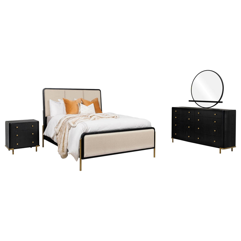 Arini 4-piece Queen Bedroom Set Cream and Black - 224331QCRM-S4