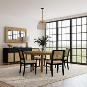 Arini 5-piece Round Dining Table Set Sand Wash and Black - 108930-S5B