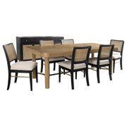 Arini 7-piece Extension Leaf Dining Table Set Sand Wash and Black - 108931-S7B