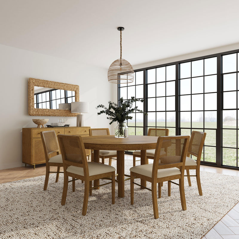 Arini 7-piece Round Dining Room Table Set Sand Wash - 108930-S7W