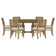 Arini 7-piece Round Dining Room Table Set Sand Wash - 108930-S7W